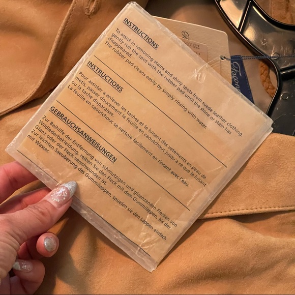 NWT Faconnable Suede Leather, Long Sleeve, Camel Button Down, Size: L - Picture 7 of 11